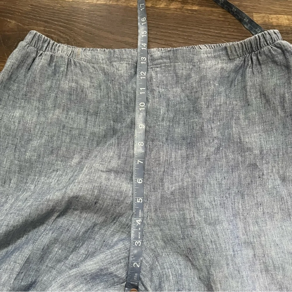 Flax by Jeanne englelhart 100% premium linen blue tapered pull on pants large - Picture 8 of 11